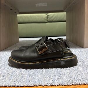 Dr Martens Black Unisex Buckle Slingback Leather Clogs